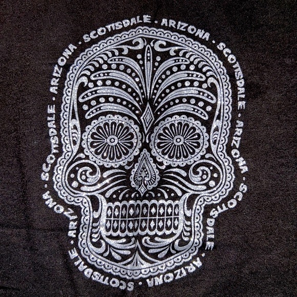 (3 for $12) Scottsdale ARIZONA Sparkly Skull Tee Shirt 💀🖤 - Picture 2 of 5